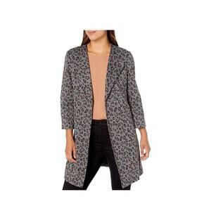 Women's Animal Print Leopard Small Minimalist Print Jacket Gray Pink Work Church